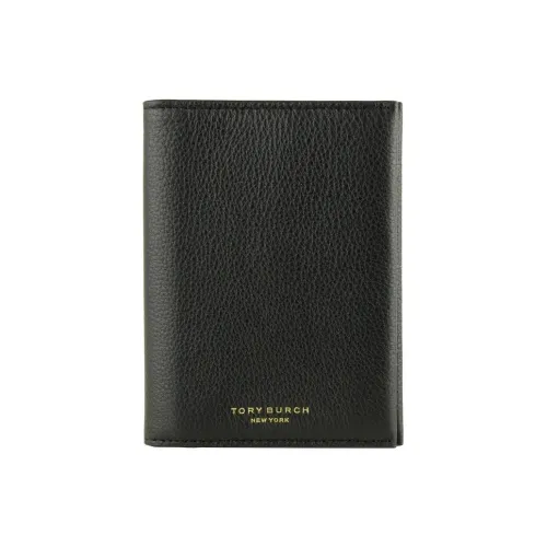 TORY BURCH Зернистая кожа личи кожа кошелек для паспорта унисекс черный