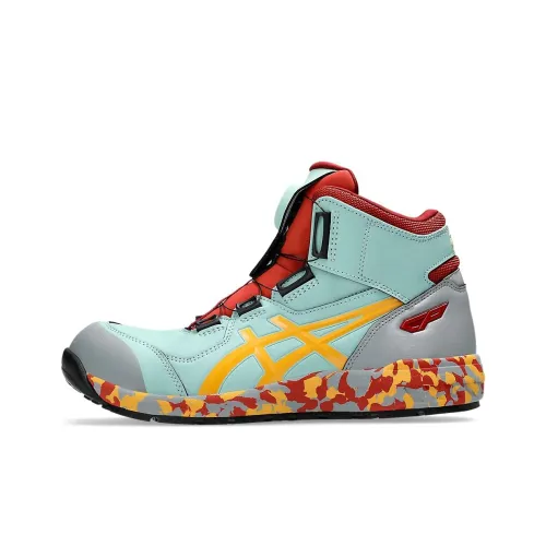 Asics Winjob High Топ Повседневные Беговые Кроссовки Унисекс Циан Желтый