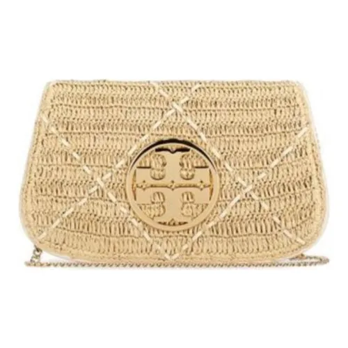 TORY BURCH Raffia с кожаными вставками цветовая схема сумка через плечо женская натуральный