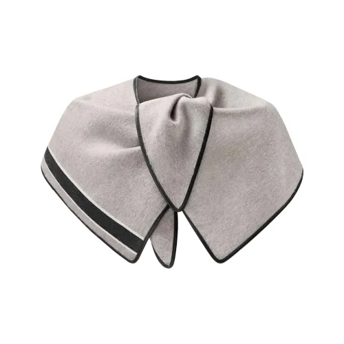 LOUIS VUITTON Шерсть Кожа Палантины Женские Серый