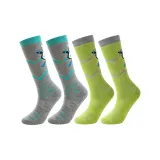 Серый + Зеленый Детские лыжные носки (Набор из 2 пар, упаковка)
