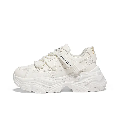 Warrior Легкий визуально увеличивает рост Низкий топ Кроссовки с толстой подошвой Женские Бежевые