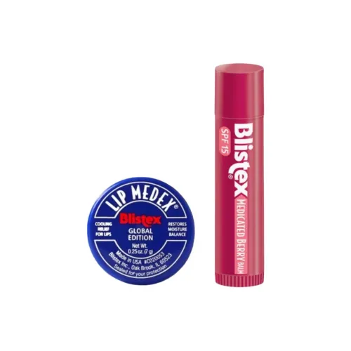 BLISTEX Маленький синий Jar+Ягодный вкус Комплект Бальзамов для губ Успокаивающий Увлажняющий И Восстанавливающий 7г+4,25г