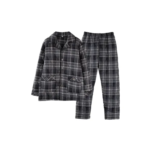 QINJING Серый Мужской Пижамный Комплект