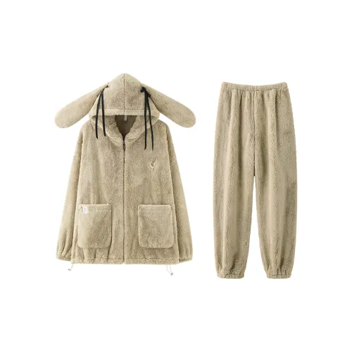 MIOJUER Пижамный комплект зимний женский хаки