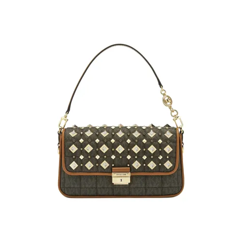 MICHAEL KORS Bradshaw Искусственная кожа Baguette Плечевая сумка Сумка Маленькая Женская Темно-коричневая
