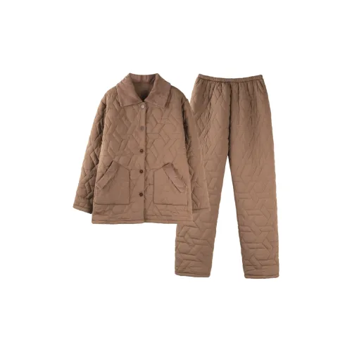 Qin Jing Пижамный комплект Мужской Кофейный