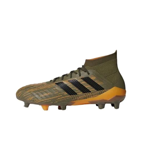 Adidas Predator 18,1 FG Твердый Грунт Противоскользящие Устойчивые к Износу Футбольные Бутсы Мужские Зеленый Черный Оранжевый