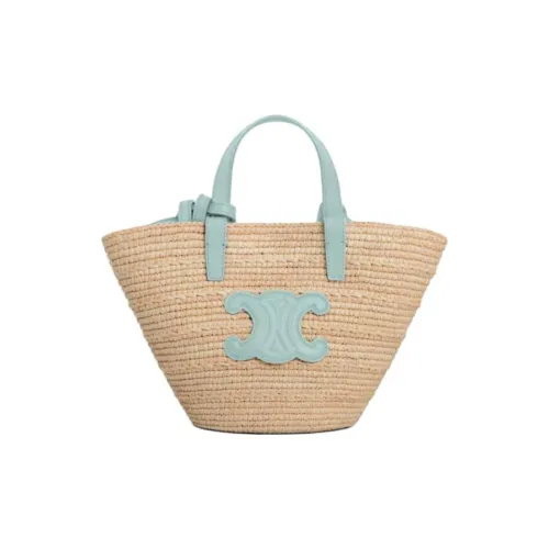 CELINE Рафия Сумка через плечо Сумка Женская Натуральный Светло-Синий
