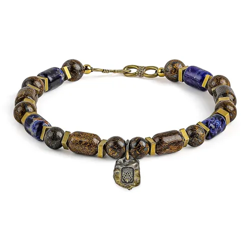 CUUD Синий Браслеты с венами из камня для мужчин