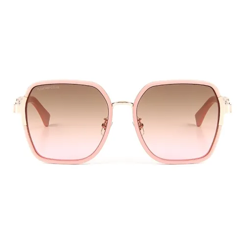 VVS Пластина And Металл Кожа Квадрат Солнцезащитные очки Женские Светло-розовый