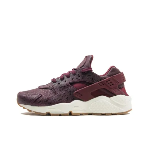 Nike Air Huarache Run Slip Устойчивый к истиранию Низкий топ Беговые кроссовки Унисекс Красный Коричневый