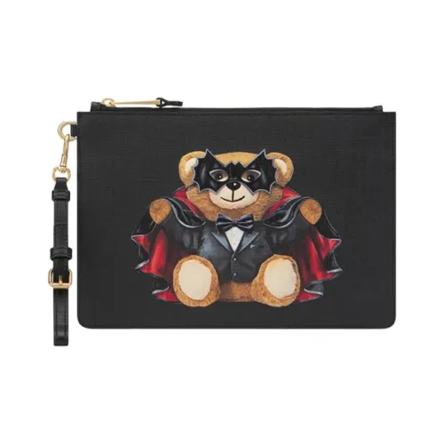 MOSCHINO Ткань Клатч Унисекс Черный