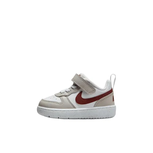 Nike Court Burrow Slip Resistant Abrasion Resistant Низкий Топ Обувь для малышей Белый Серый Infant и Toddler