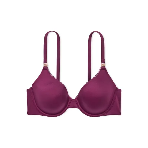 Victoria's Secret Центральная часть By Victoria С легким кроем полностью покрытая кружевная отделка PR Бюстгальтер Женские Красный сливовый