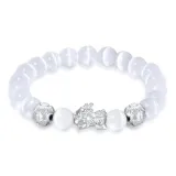 Белый браслет с бусинами с китайскими благоприятными животными