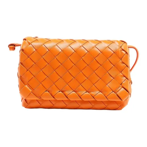 Bottega Veneta Сумка через плечо из овечьей кожи женская оранжевая