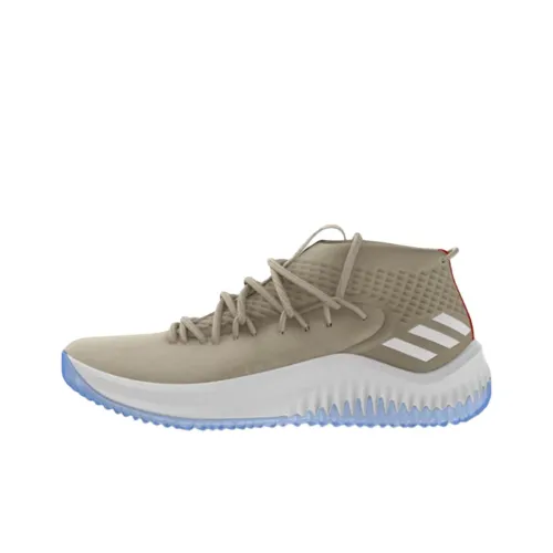 Adidas Dame 4 Slip-Resistant Abrasion-Resistant MID Топ Баскетбольные кроссовки Мужские Светлый Умбра