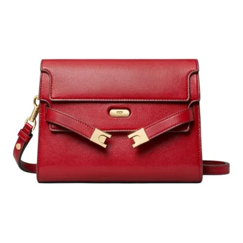 Tory Burch Lee Radziwill Кожа Аккордеонная Сумка Сумка через плечо Сумка на плечо Женская Камень Красный