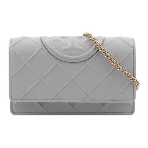 TORY BURCH Fleming кожаная сумка через плечо кошелек женский Bay серый