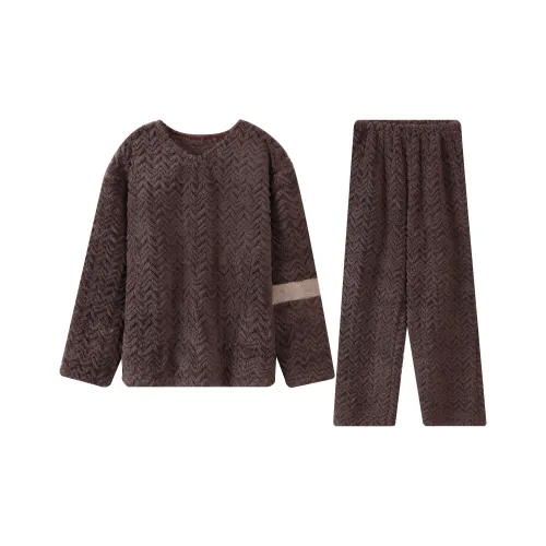 UAVAE ZJ FDQ55683B Коричневый Мужской Пижамный комплект