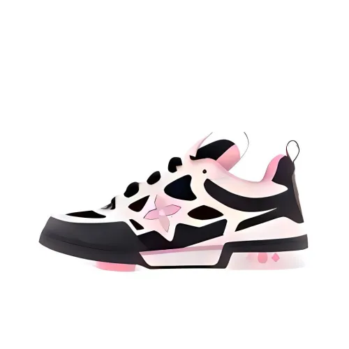LOUIS VUITTON Skate Кроссовки для скейтбординга Низкие Черный, Белый, Розовый Мужские