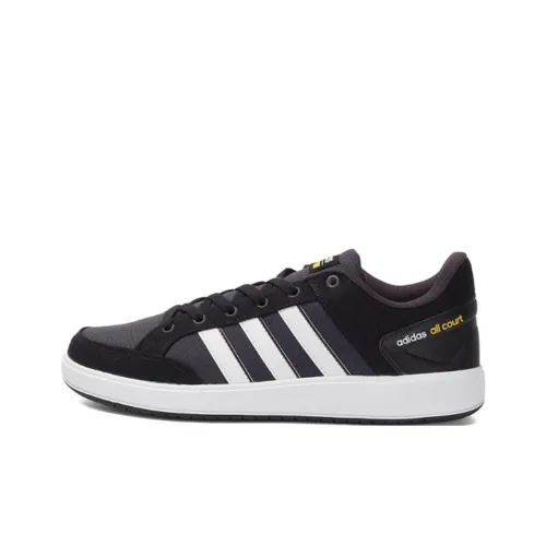 Adidas Cloudfoam All Court Slip-resistant Abrasion-resistant Low-top Tennis Shoes Men's Black Adidas Cloudfoam All Court Противоскользящие Устойчивые к истиранию Низкие Кроссовки для тенниса Мужские Черные