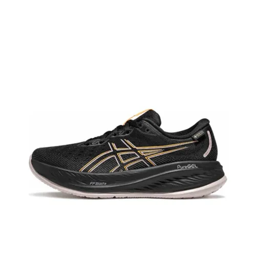 Asics Гель CUMULUS 26 Устойчивый к истиранию Дышащий Низкий Топ Беговые кроссовки Женские Черный Оранжевый