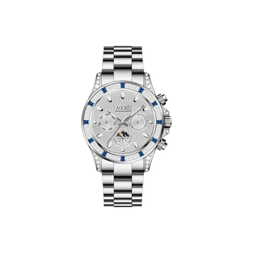 AOUKE Механические Мужские Часы 40 мм Серебряные