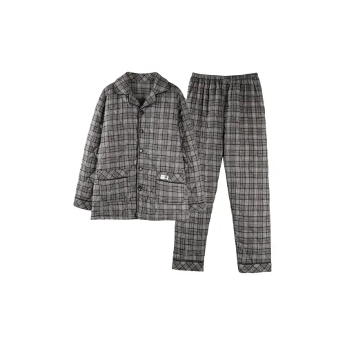 QINJING Серый Мужской Пижамный Комплект