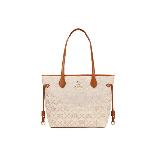 DANNYBEARJEANS Ткань Сумка-тоут Одно плечо Большая Унисекс Shield Медвежий Коричневый