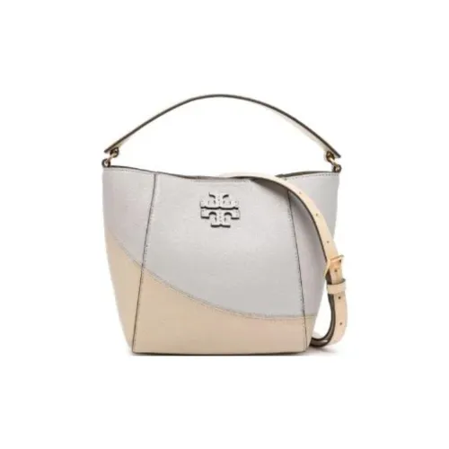 TORY BURCH McGraw Litchi Grain Leather Bucket Bag Portable Crossbody Bag Shoulder Bag Small Women's Beige Beige