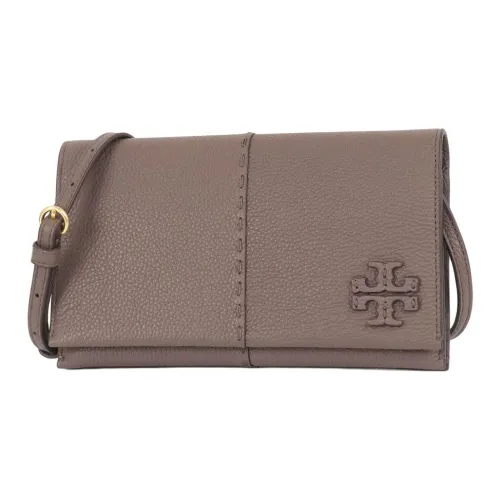 TORY BURCH Miller Коровья кожа Кошелек Сумка через плечо Стандартный Женский Серый