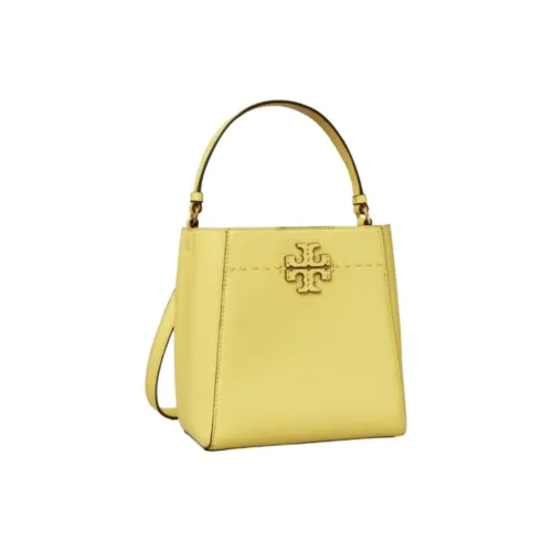 TORY BURCH McGraw Кожа Ведро Сумка Сумка через плечо Маленькая Сумка Женская Лимон