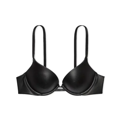 Victoria's Secret Very Sexy Искусственная кожа Push Up Бюстгальтер Черный Бюстгальтер Женские Черный