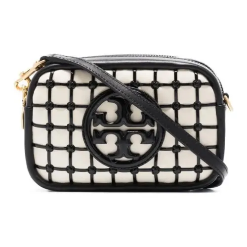 TORY BURCH PerryBOMBÉ Кожа с Лакированной Кожей Комбинированная Camera Сумка Сумка через плечо Мини Женская Черный Многоцветный