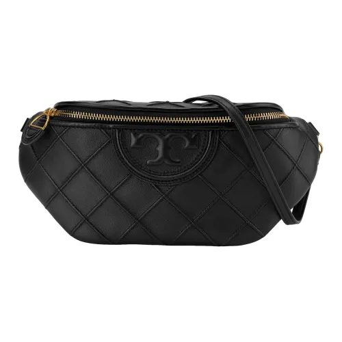 TORY BURCH Fleming Напп Кожа Сумка через плечо Бананка Мини Женская Черная