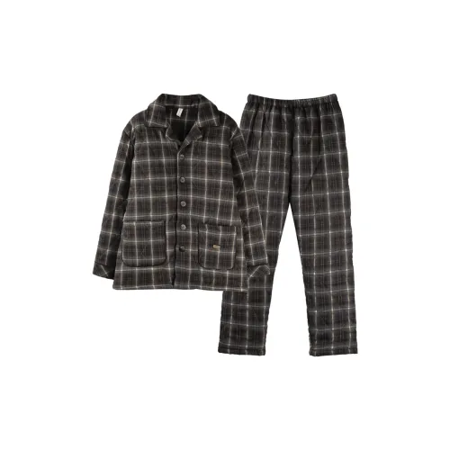 Qin Jing Пижамный комплект Мужской Коричневый