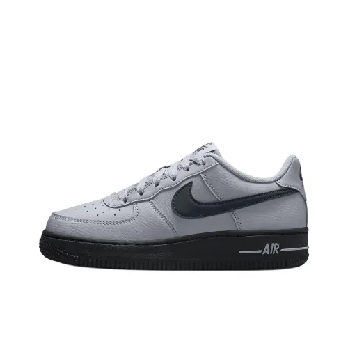 Nike Air FORCE 1 Устойчивый к истиранию Низкий Топ Детские Скейтбординги Черный Детский