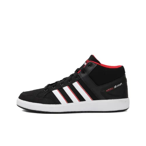 Adidas Cloudfoam All Court Slip-Resistant Abrasion-Resistant MID Топ Кроссовки для тенниса Мужские Черный Белый Красный