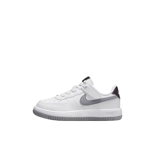 Nike Air Force 1 Slip Resistant Abrasion Resistant Низкий Топ Детские Скейтбординги Белый Серый Детский