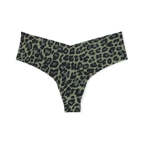 Victoria's Secret No Show Стринг Panty Зеленый Классический Leo Нижнее белье Женские 1 упаковка Зеленый