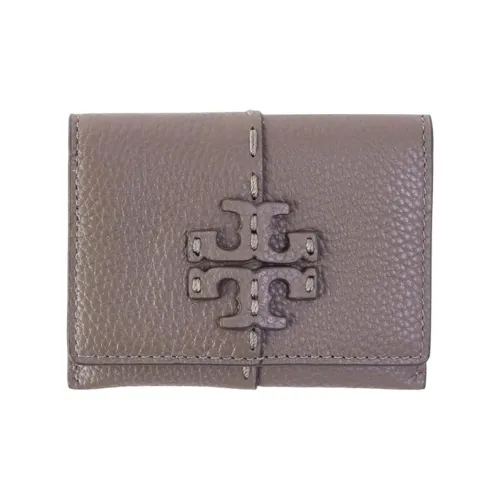 TORY BURCH McGraw Кожа Картхолдер Женский Серебряный Кленовый