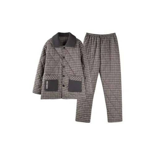 QINJING Серый Мужской Пижамный Комплект