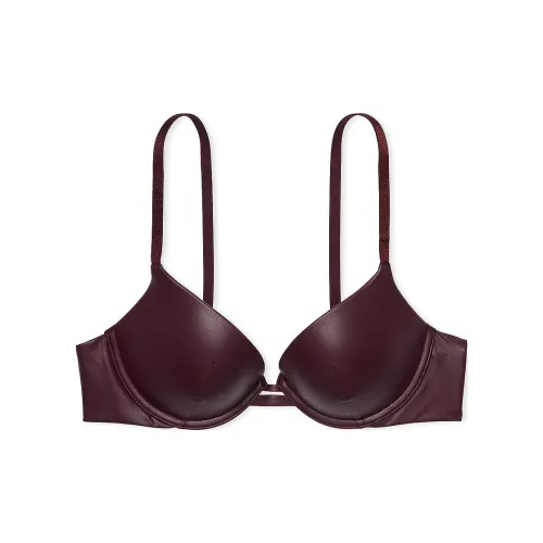 Victoria's Secret Very Sexy Искусственная кожа Push Up Бюстгальтер Бургунди Коричневый Бюстгальтер Женские Бургунди Коричневый