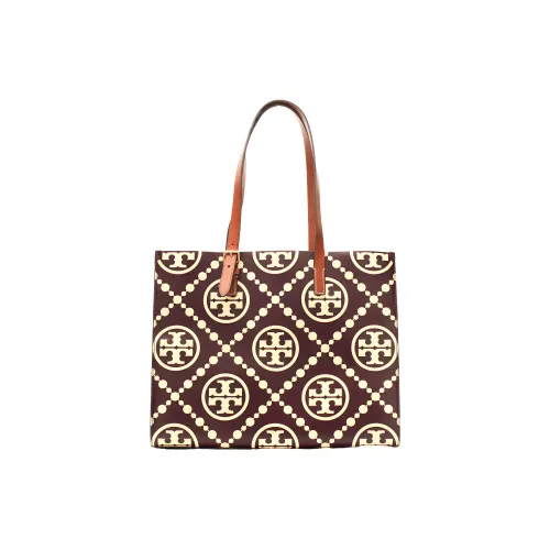 TORY BURCH T Monogram Кожа Тоут Сумка Сумка для покупок Сумка Сумка через плечо Женская Бургунди