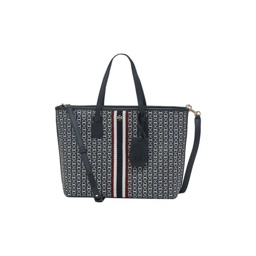 TORY BURCH Gemini Link Холст Tote Сумка Плечевая Сумка Средний Женский Темно-синий Многоцветный