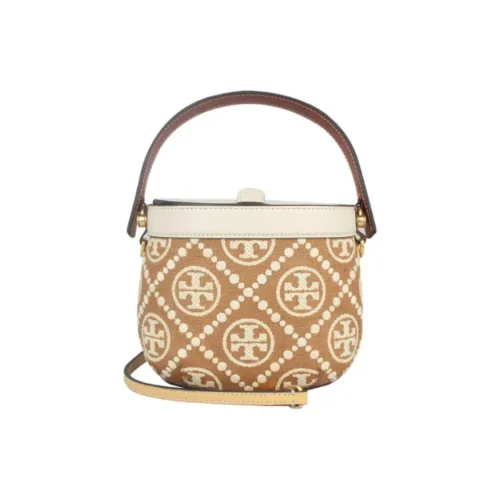 TORY BURCH Рафия Кожа Ведрообразная Сумка Сумка Сумка через плечо Женская Молочно-чайная