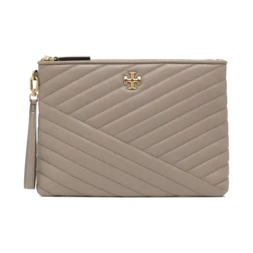 TORY BURCH Kira (Красный) Елочка Узор Кожаный Клатч Маленький Женский Светло-Коричневый