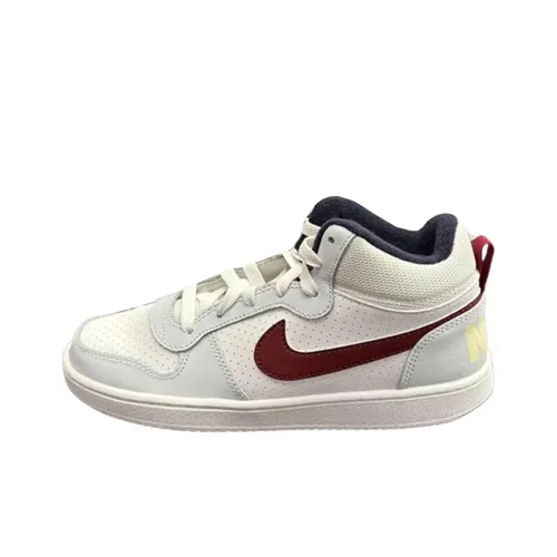 nike Court Borough MID 2 Устойчивый к истиранию Дышащий MID Топ Детские Скейтбординг Белый Красный